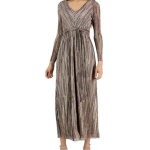 Anne Klein Metallic Pink Striped Maxi Dress